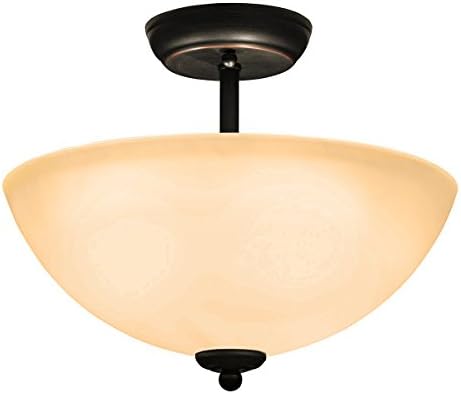 Luna Collection 2-Light Semi-Flush Mount Ceiling Light Fixture - Oil Rubbed Bronze