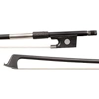 Glasser X Series Carbon Graphite Black 4/4 Violin Bow with White Hair