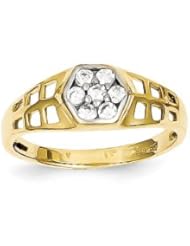 Genuine IceCarats Designer Jewelry Gift 10K Cz Child&apos;s Ring Size 3.00