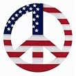 US Flag Peace Sign Die-Cut Photographic Magnet