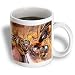 Perkins Designs Abstract - Abstract Void metal rings in a colorful and reflective digital 3D world - Mugs