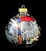 Golf - 19th Hole Design - Hand Painted - Heavy Glass Ornament - 3.25 inch diameter