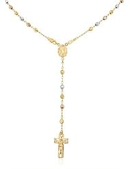 Rosary Beautifully Crafted in 14K Tri-color Gold - 282-06