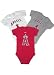 Los Angeles Angels of Anaheim Baby Three pack bodysuits, Size= 3 - 6 Months
