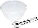 Produkt-Bild: Chg Set 247-17 Salatsch&uuml;ssel+Universalzange aus Acryl/SAN / 28 cm Durchmesser / 14 cm H&ouml;he / Zange aus rostfreiem Edelstahl / 26 cm L&auml;nge