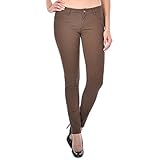 Women's Skinny Brushed Cotton Tapered Stretch Jeans by Gazoz