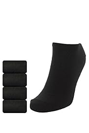 5 Pairs of Cotton Rich Plain Trainer Liner Socks