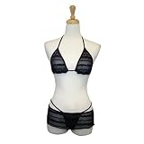 Exposed by Magic Silk Ruffle Mesh Bra,Skirt,G-String Set, Sml,Med, Black $31.25
