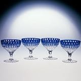 KING LOUIS 24% CRYSTAL COBALT ICE CREAM DISHES