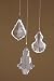 Set of 3 Glass Chandelier Ornaments