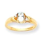 14k .02ct Diamond & Aquamarine BirthStone Ring