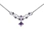 1.25 carats total weight Princess Cut & Round Shape Amethyst Multi-Gemstone Necklace in Sterling Silver