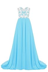 Sexy A-line Sweetheart Sleeveless Chiffon Sequined Backless Applique Evening Dress/Prom Dress/Wedding Party Dress  with a Brush/Sweep Train 
