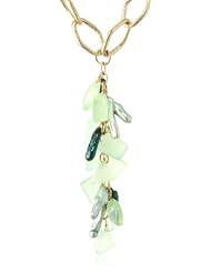 Devon Leigh Green Chalcedony and Green Pearl Long Necklace, 27"