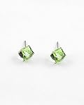 Peridot Cube Swarovski Crystal Fashion Studs