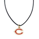 Chicago Bears Leather Cord Necklace and Enameled Pendant NFL Football Sports Team Logo
