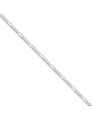 14k Wg 3.0mm Flat Figaro Chain, Size 8