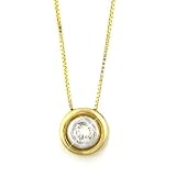 14K 1/4 Carat Diamond Solitaire Pendant w/18 Chain