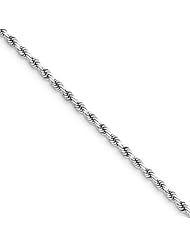 .925 Sterling Silver 3.2 mm High Polish Diamond Cut Rope Link Chain Necklace - 30" inches