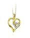 10K Yellow Gold Diamond Hearts Pendant with 18 Chain