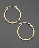 18k Gold Polished Hoop Earrings
