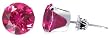 9 MM Round Ruby Cubic Zirconia .925 Sterling Silver Post Friction Back Stud Earrings