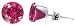 9 MM Round Ruby Cubic Zirconia .925 Sterling Silver Post Friction Back Stud Earrings