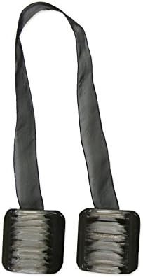 Magnetic Beautiful Curtain Tiebacks or Holdbacks, Black - Set of 2 - No tools required