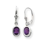 SAVE $196.16 - Sterling Silver 8x6mm Oval Amethyst Leverback Earrings $49.04