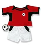 Red Soccer Outfit Teddy Bear Clothes Fit 14" - 18" Build-a-bear, Vermont Teddy Bears, and Make Your Own Stuffed Animals