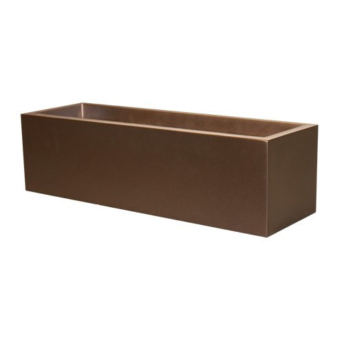 Fiberglass Planter - Brisbane Style, Rectangular Planter, Matte Metallic Espresso Color, 36