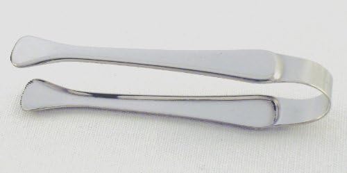 Old World Cuisine Stainless Steel Ice Tongs 4.75 Inches (Set of 6)