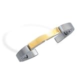 Stainless Steel And 14 Karat Gold Plated Cuff Bracelet, 1/4 Inch Wide,...
