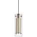 Dainolite 22152-CL-767-OBB Single Pendant-Clear Glass with Fabric Insert, Oil Brushed Bronze-Papyrus