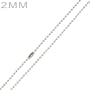 Classic Steel Beaded Dog Tag Chain 2MM 20" (16" - 36" Available)