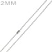 Classic Steel Beaded Dog Tag Chain 2MM 20" (16" - 36" Available)