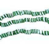 100 Green Cylindrical Evil Eye Beads