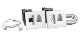Datacomm 50-3323-WH-KIT Flat Panel TV Cable Organizer Kit with Power Solution - White