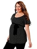 Motherhood Maternity: Plus Size Short Sleeve Scoop Neck Sash Belt Maternity Blouse