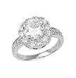 Sterling Silver Rhodium Engagement Ring with Clear CZ - Size: 5-9