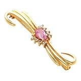 14K White or Yellow Gold Pink Sapphire and Diamond Brooch (ALSO AVAILABLE WITH OTHER GEMSTONES)
