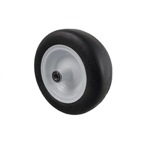Marathon Industries 01410P 5-Inch 3/4-Inch Bore Flat Free Lawn Mower Tire With Centered Precision Ball Bearing Hub - 11x4x5-Inch