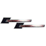 2 x REAL Carbon Fiber Supercharged Supercharger Aluminum Emblems in Red for Chevy... by Unknown