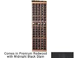 Wine Cellar Innovations Designer Series Collection Premium Redwood with Midnight Black Stain 5-Column Individual Bottle Rack with Display 72x23x13-in.