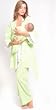 The Olian 4pc. Nursing Pajama Leaf Print Cotton Set