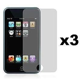3-Pack Premium Reusable LCD Screen Protector with Lint Cleaning Cloth for Apple iPod Touch 2nd Gen 8GB 16GB 32GB
