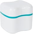 Denture Bath With Basket European Style Attractive Durable Design Color Teal - Size Standard