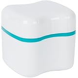Denture Bath With Basket European Style Attractive Durable Design Color Teal - Size Standard