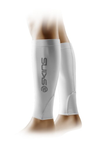 SKINS Unisex Adult Bio Sport Calf Tights Mx Compression Socks   , White, Large