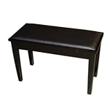 Cameron & Sons CS-10 EBHP Traditional Piano Bench With Music Storage, Padded Top (High Gloss Black)
